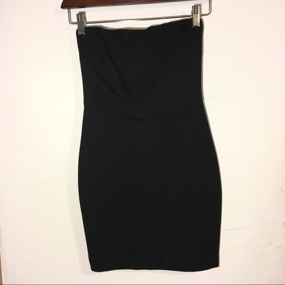 Mendocino strapless cutout black dress